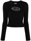 Diesel Wool And Cashmere Sweater With Cut-out Logo In Schwarz