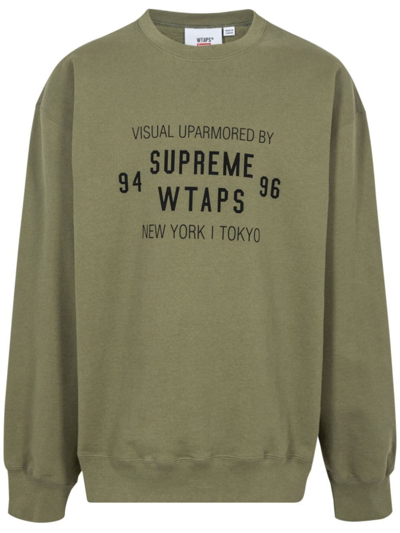 Supreme X Wtaps Crew-neck Sweatshirt In Grün