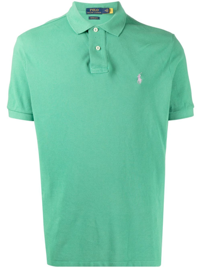 Polo Ralph Lauren Embroidered-logo Short-sleeve Polo Shirt In Green
