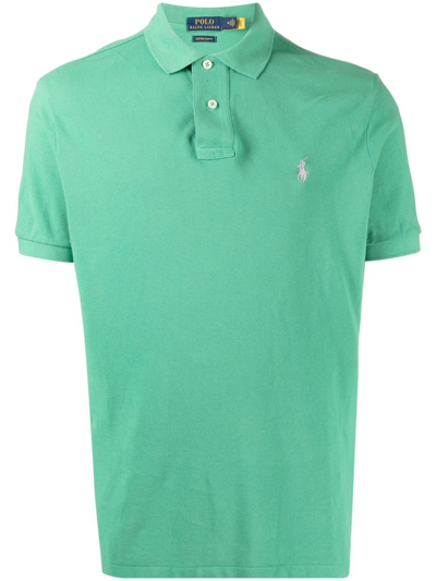 Polo Ralph Lauren Green Cotton Polo Shirt With Logo