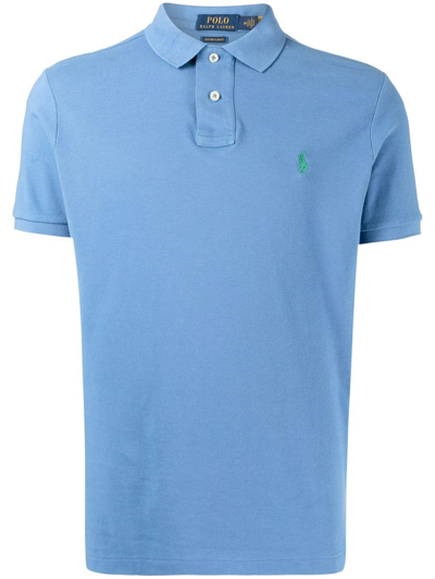 Polo Ralph Lauren Embroidered-logo Polo Shirt In Blue