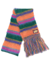 Marni Multicolor Brushed Mohair Scarf In Orange