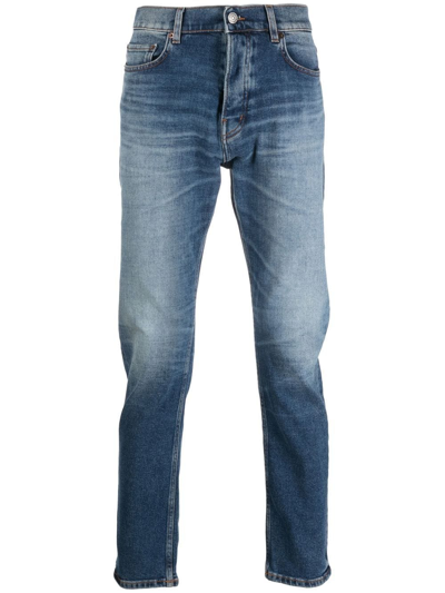 Haikure Stonewashed Slim-fit Jeans In Blau