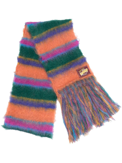 Marni Striped Mohair And Wool Blend Scarf In Multicolor