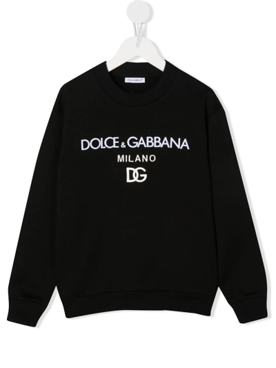 Dolce & Gabbana Embroidered Logo Jumper In Schwarz
