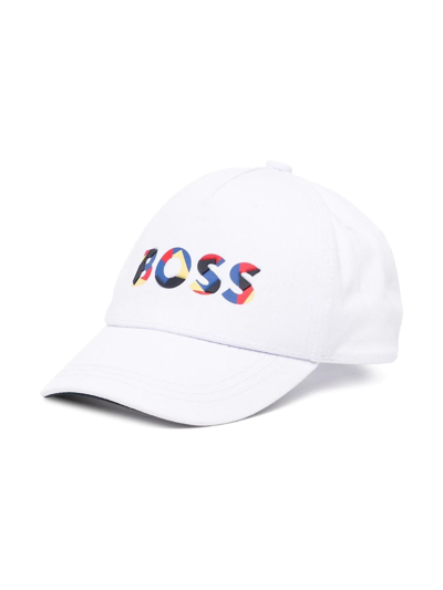 Bosswear Kids' Logo Print Cap In White