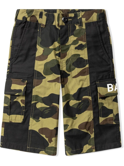 A Bathing Ape Kids' 1st Camo Shorts In Brown