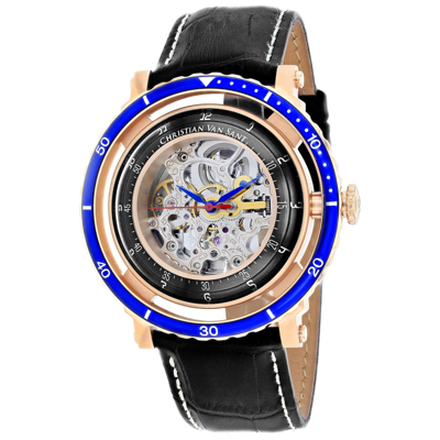 Christian Van Sant Dome Automatic Silver Dial Mens Watch Cv0743 In Black / Blue / Gold Tone / Rose / Rose Gold Tone / Silver