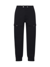 Alexander Mcqueen Black Cargo Cotton Track Pants In Black