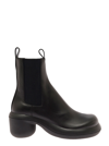 Jil Sander Elasticated-panel Leather Boots In Black