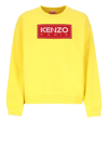 Kenzo Logo-patch Crew-neck Sweatshirt In Golden Yellow