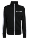Palm Angels Black Striped Jersey Track Jacket In Black/white