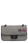 KARL LAGERFELD AGYNESS WOVEN LEATHER SHOULDER BAG