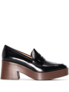 TOD'S LEATHER 75MM PLATFORM LOAFERS
