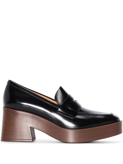 Tod's Leather 75mm Platform Loafers In Black