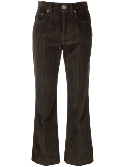 Brunello Cucinelli High-waisted Corduroy Trousers In C8683 Espresso