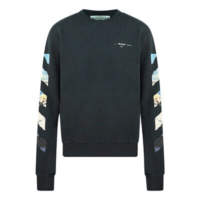 Pre-owned Off-white Colour Painting Diag Black Sweatshirt