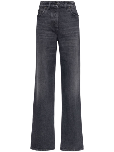 Prada Cotton Boyfriend Jeans In Grey