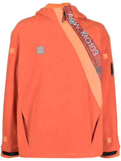 A-cold-wall* Logo-print Fleece Sports Jacket In Orange