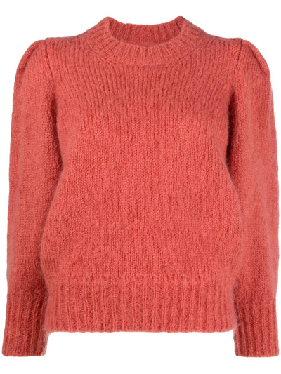 Isabel Marant Emma Pleated-shoulder Knit Jumper In Rot