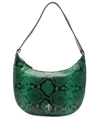 Manu Atelier Manu Mini Hobo Leather Bag In Green