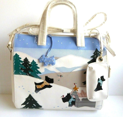 Pre-owned Radley At Home In The Snow Leather Crossbody - Grab Bag With Dust Bag