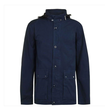 Pre-owned Barbour Men's Grent Rare Zip Up Hoodie Casual In Navy/mist Jacket £199