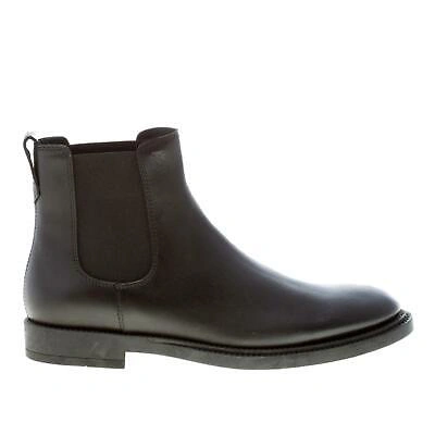 Pre-owned Tod's Men Shoes Black Elegant Leather Chelsea Boot Xxm62c00p20olwb999