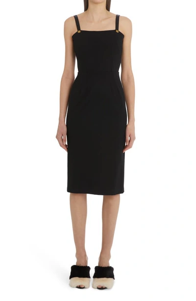 Dolce & Gabbana Tubino Jersey Midi Dress In Black