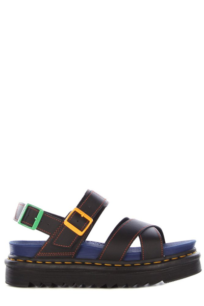 Dr. Martens' Women's Voss Ii Colorblock Hydro Leather Strap Sandals In Black