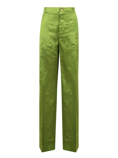 Tom Ford High-waist Wide-leg Trousers In Green
