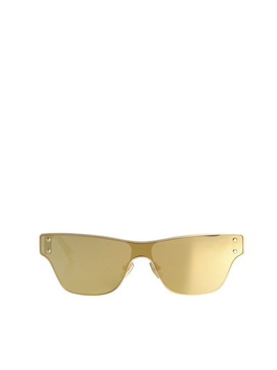 Bottega Veneta Eyewear Rectangular Frame Sunglasses In Gold