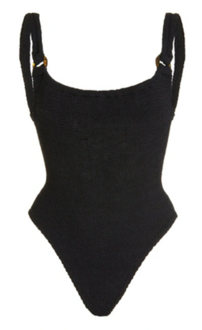 HUNZA G DOMINO SEERSUCKER SWIMSUIT