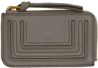 Chloé Grey Marcie Wallet In 053 Cashmere Grey