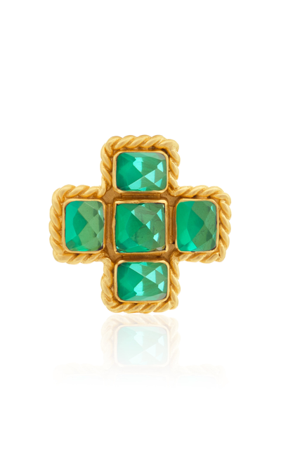 Valére The Rosa 24k Gold-plated Quartz Ring In Green