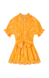 Juliet Dunn Women's Small Flower Blouson Cotton Mini Dress In Blue,orange