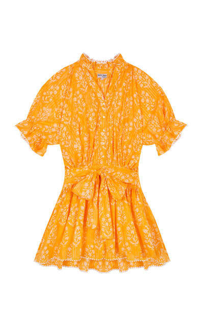 Juliet Dunn Women's Small Flower Blouson Cotton Mini Dress In Blue,orange