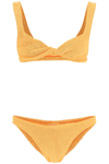Hunza G Juno Twisted Two-piece Bikini Set In Mango Sorbet (yellow)
