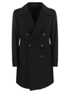 Tagliatore Double-breasted Wool Coat In Black