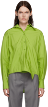 Low Classic Wrap-around Asymmetric Shirt In Green