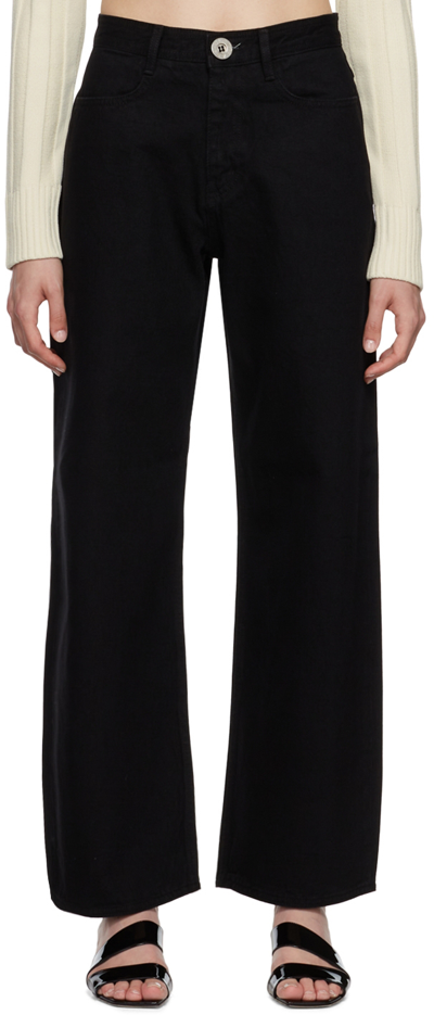 Low Classic Mid-rise Wide-leg Trousers In Navy
