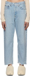 Agolde 90s Crop Loose- Straight Jeans In Nerve (lt Indigo)