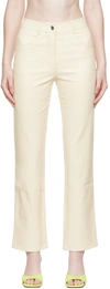 Miaou Off-white Junior Faux-leather Pants In Creme Vegan Leather