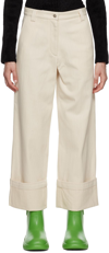 Moncler Genius 2 Moncler 1952 Crop Cuff Wide Leg Cotton Pants In 070 White