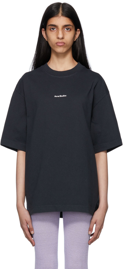 Acne Studios Black Organic Cotton T-shirt In 900/black