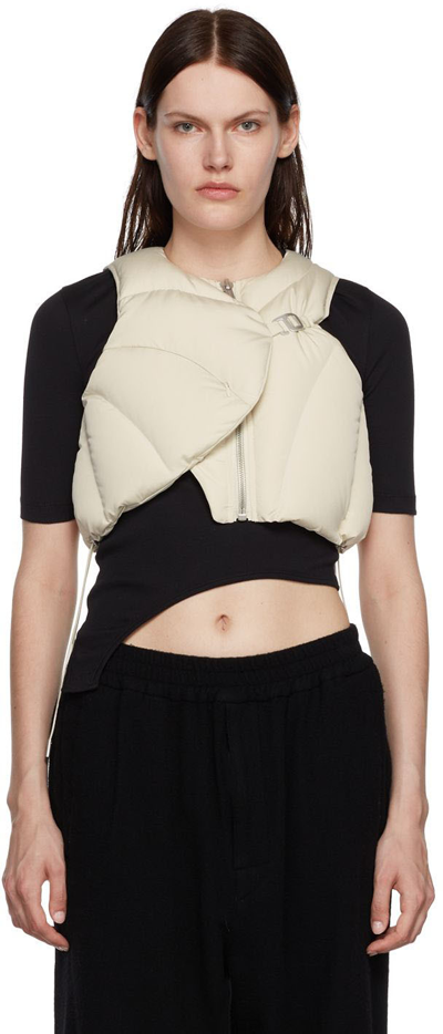 Heliot Emil Ssense Exclusive Off-white Down Vest In Stone