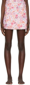 Reina Olga Pink Behati Cover Up Miniskirt In Pastel Flowers