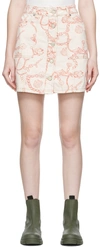 GANNI OFF-WHITE PRINTED SKIRT