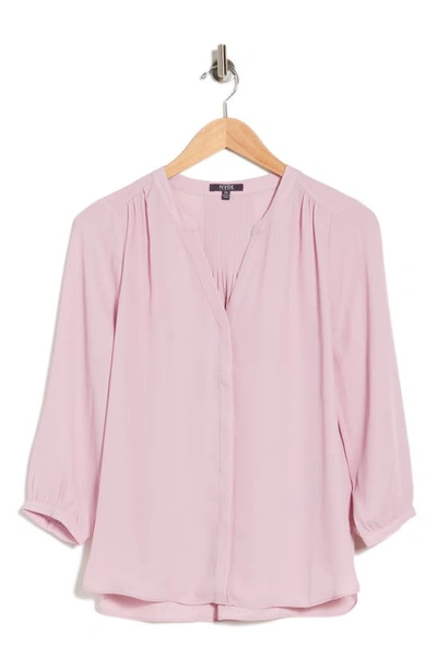 Nydj High/low Crepe Blouse In Dawn Pink