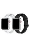 The Posh Tech Silicone Sport Apple Watch Band In White/ Black
